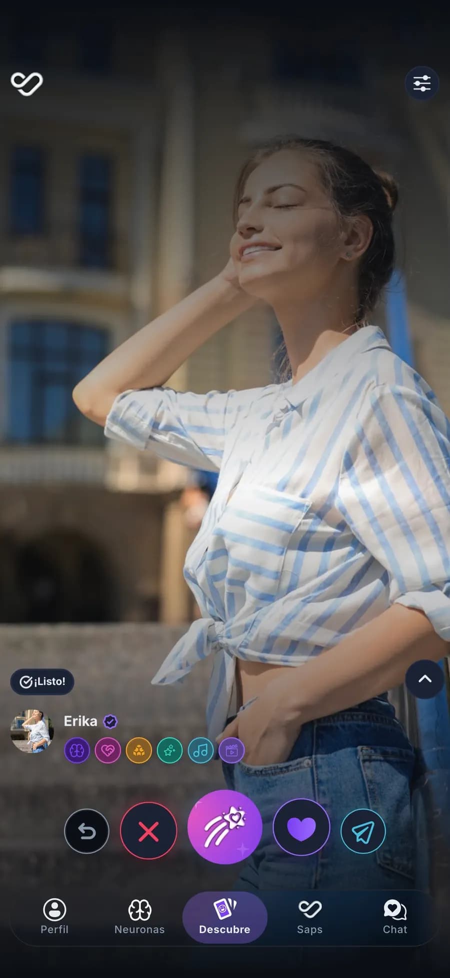 Perfil de Erika en Discover